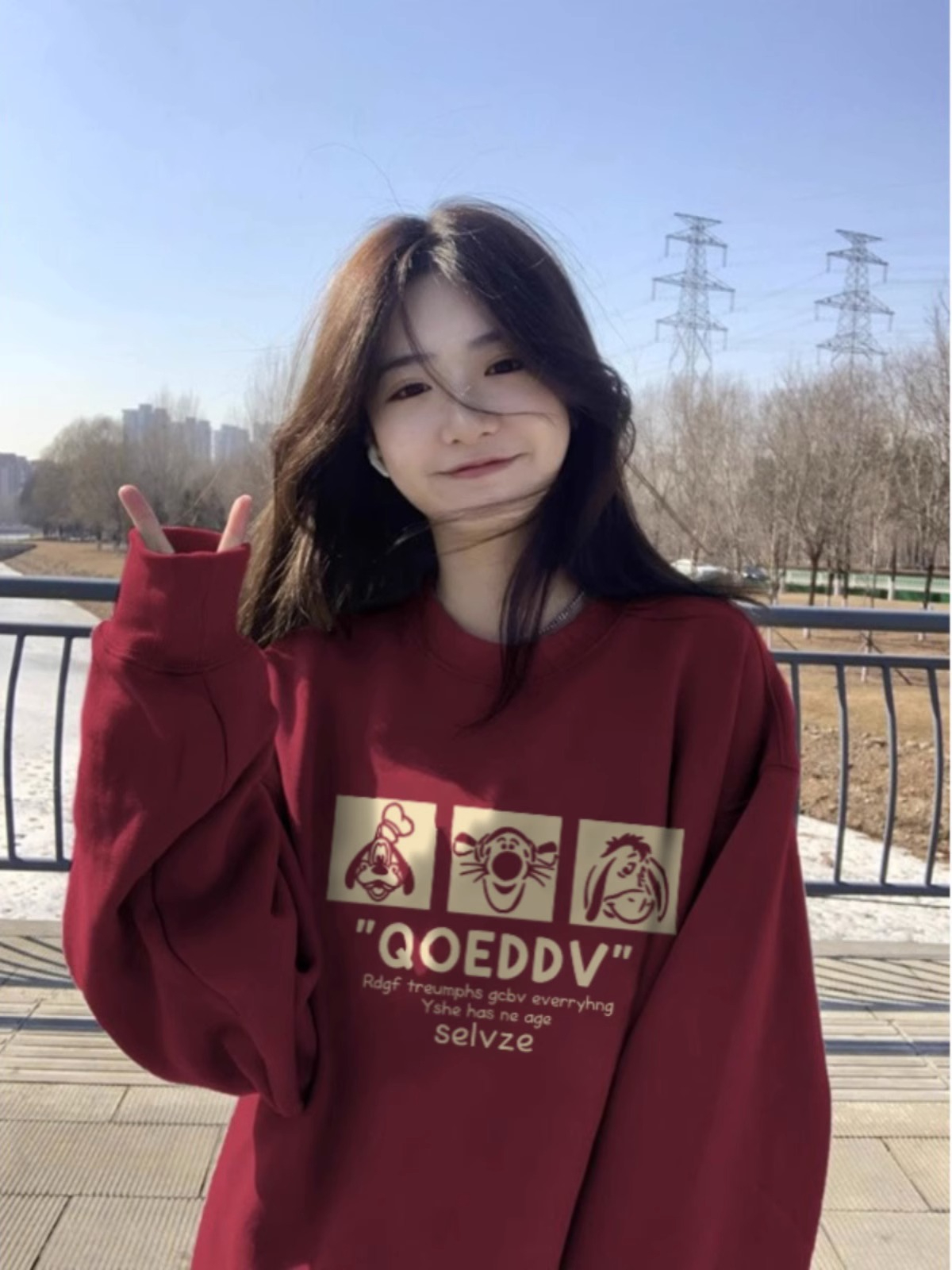 防棉華棉複合牛奶絲300克/銀狐絨400克圓領衛衣女