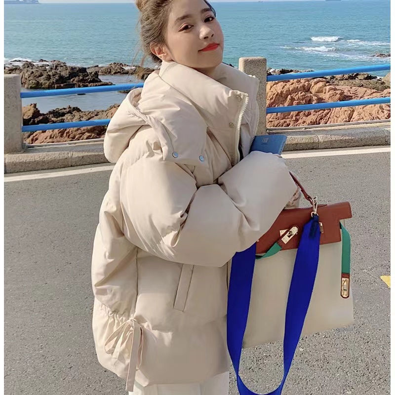 韓版寬鬆羽絨棉服女2023冬季新款小個子棉衣學生麵包服棉襖短外套