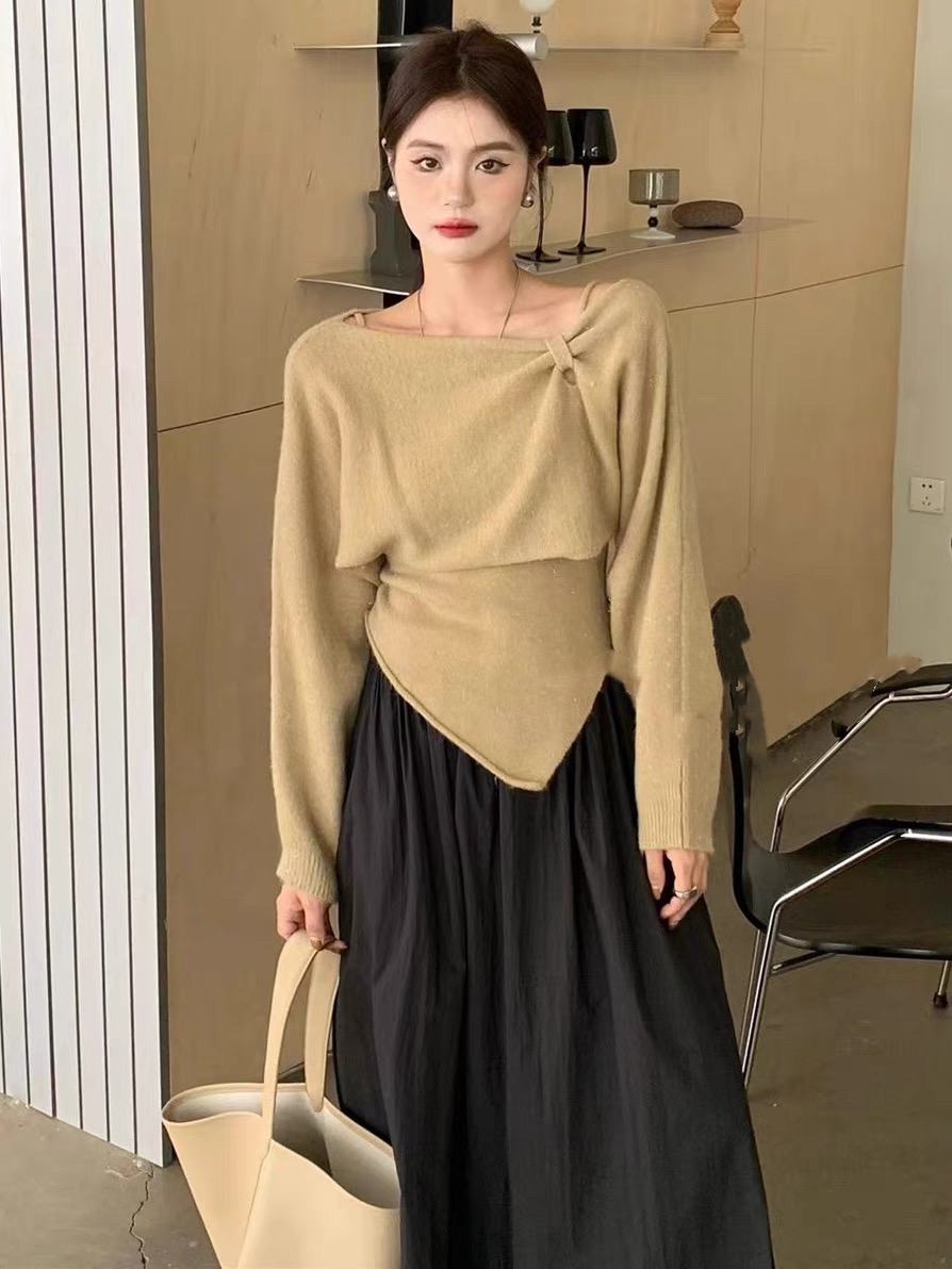 秋季韓國東大門氣質顯瘦減齡百搭甜美針織披肩罩衫+吊帶套裝女ins