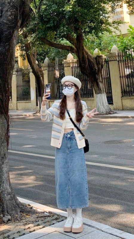 初秋chic條紋針織開衫外套女春秋新款2023早秋款穿搭韓系長袖上衣