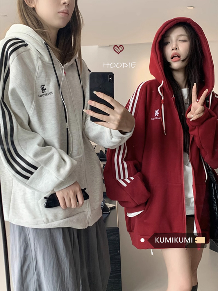 後包領雙層帽不起球配棉螺口 仿棉華棉複合310剋薄款衛衣女刺繡