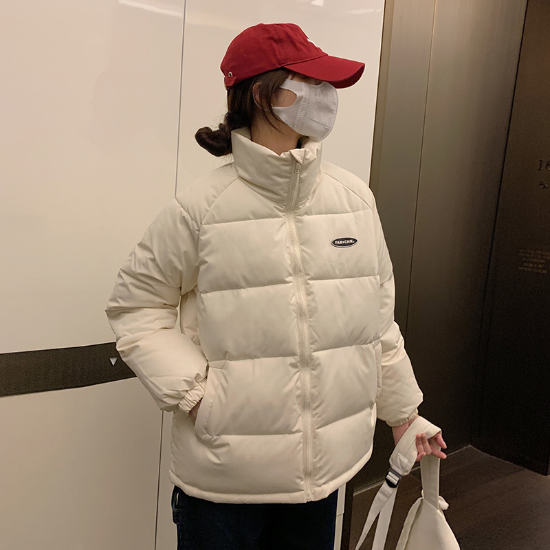 實拍2023韓國東大門原版麵包服女立領小個子短款羽絨棉服秋冬棉衣