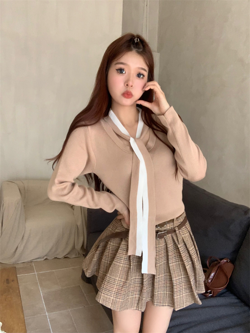 實拍純欲辣妹V領長袖T恤打底衫女性感修身顯瘦設計感小眾上衣