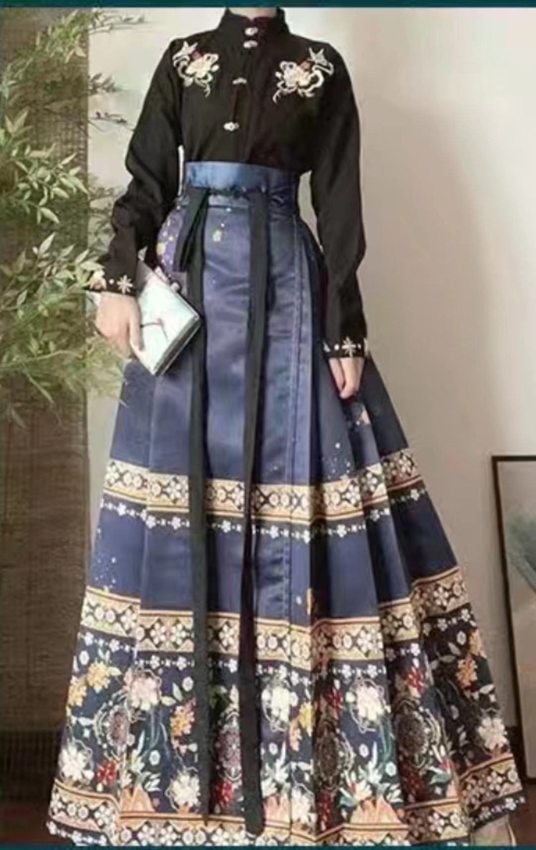 馬面裙全套一整套春暖花開原創漢服女明制對襟衫漢元素半身裙