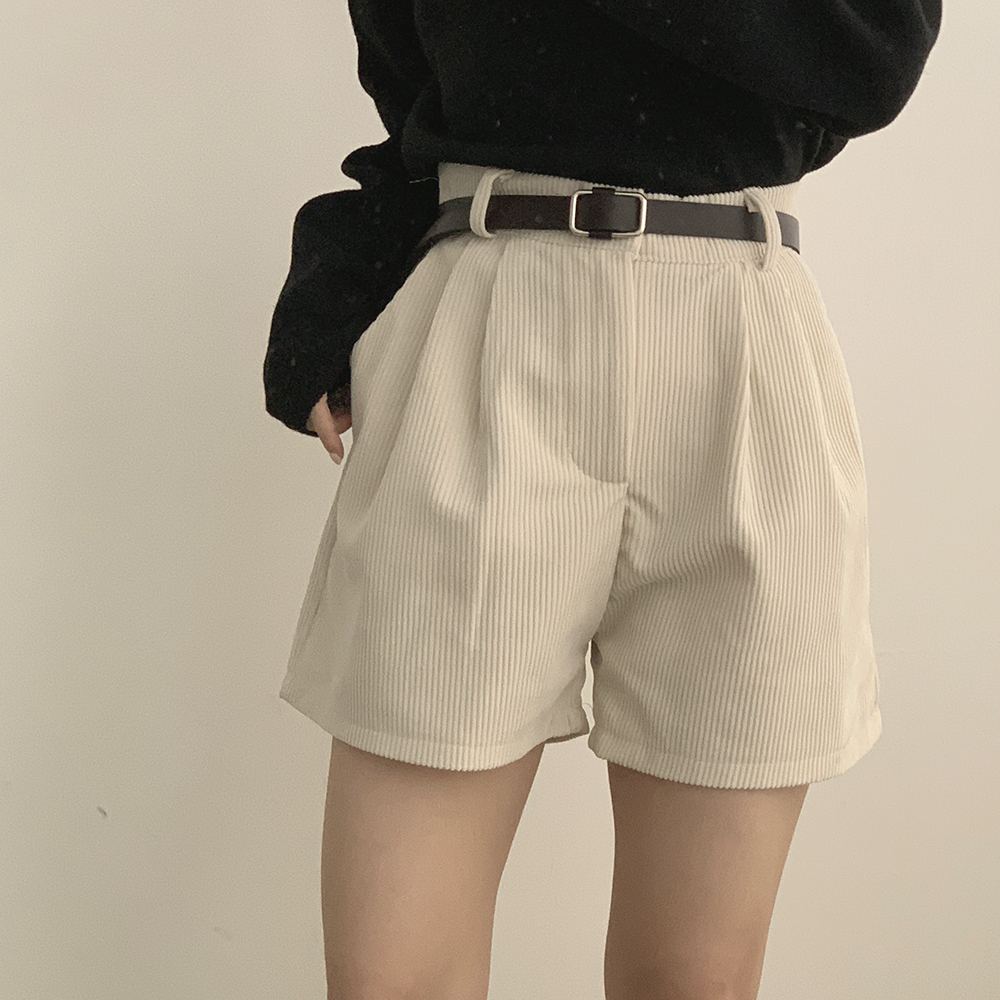 ins autumn corduroy shorts women's casual pants