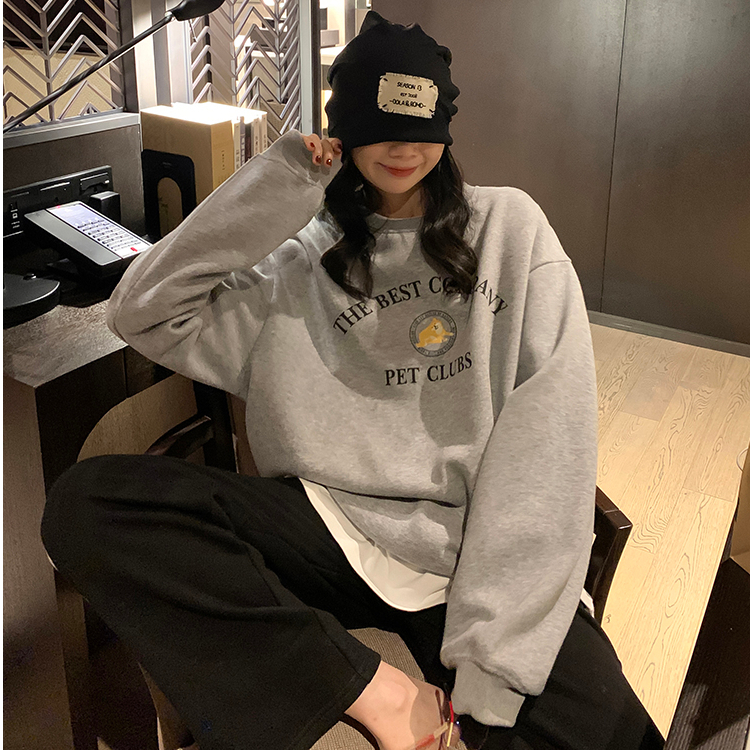 Official photo plus velvet 250g / David's round neck autumn and winter sweatshirt for women plus velvet