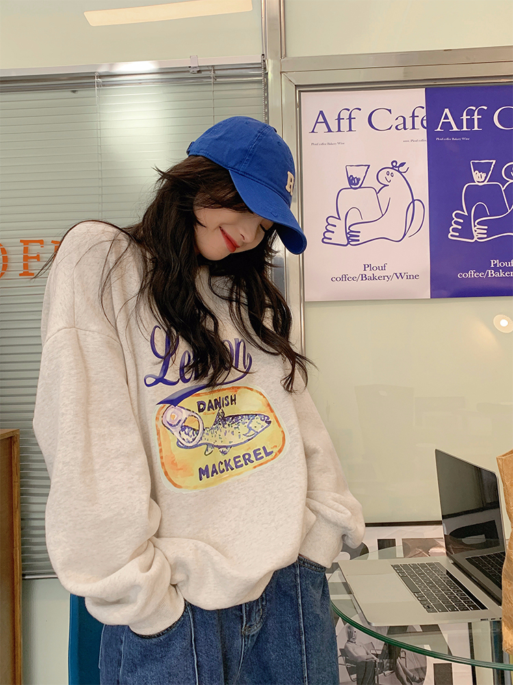 秋裝薄款衛衣女大碼 後包領 拉肩線 M-XXXL