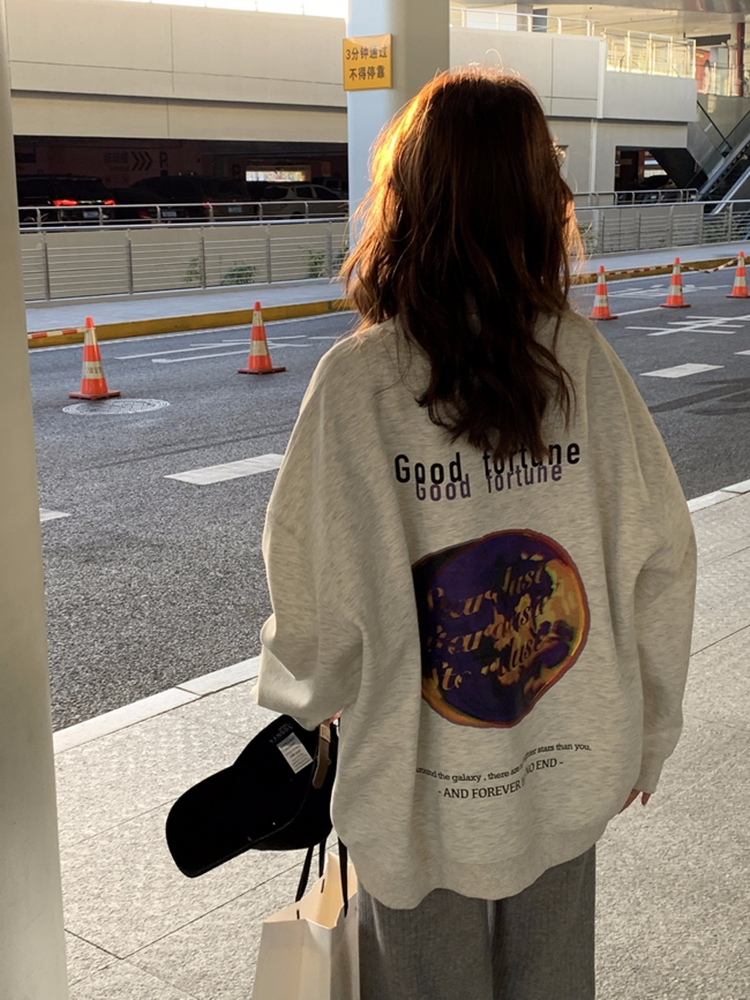 2023年新款寬鬆學生裝 秋裝薄款衛衣女大碼 後包領 拉肩線 M-XXXL