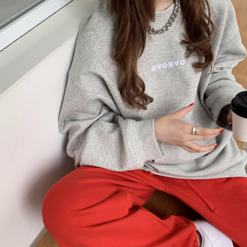 2023 new fashion student wear velvet 250g / large sweatshirt round neck autumn and winter sweatshirt for women plus velvet
