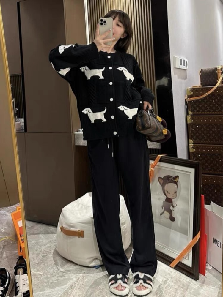 狗寶特工隊毛衣開衫女2023秋季新款韓版百搭洋氣慵懶風針織外套