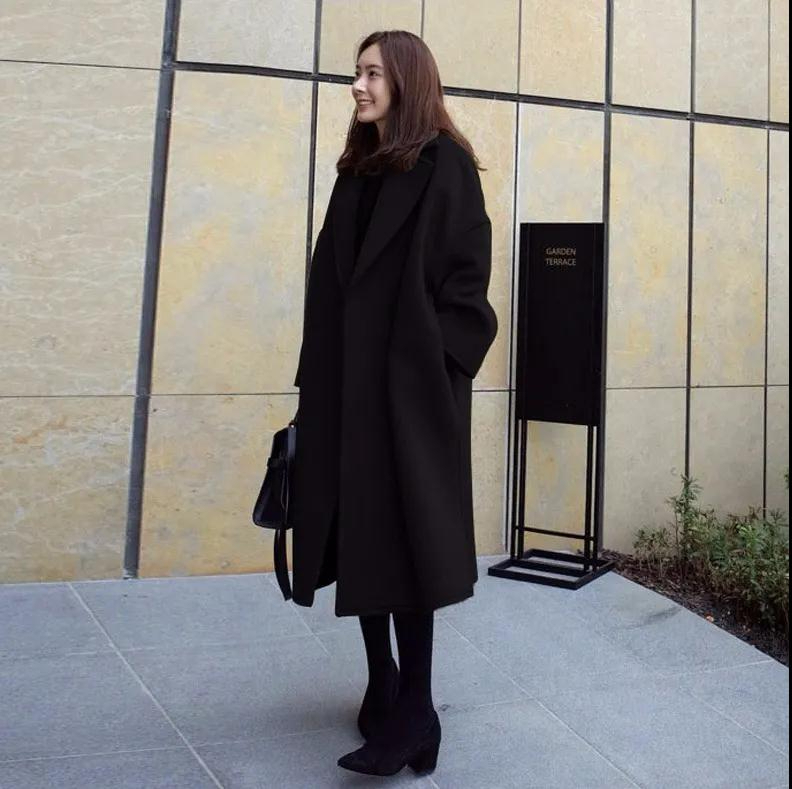 New autumn and winter woolen coat thickened large size Korean style woolen coat women's coat loose mid-length women's clothing
