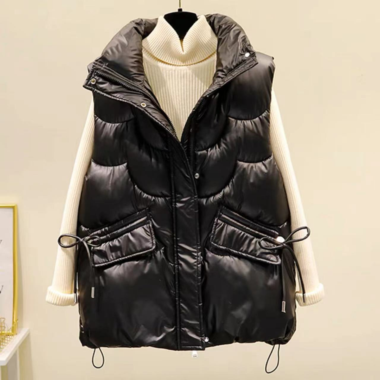 加大碼300斤胖mm寬鬆背心羽絨棉服馬甲外套女秋冬ins加厚馬夾棉衣