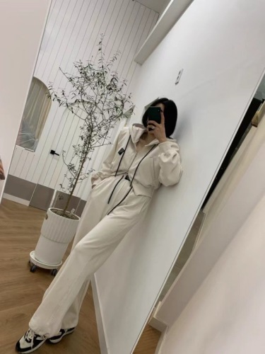 South Korea  Early Autumn Hooded Jacket + Casual Pants Set