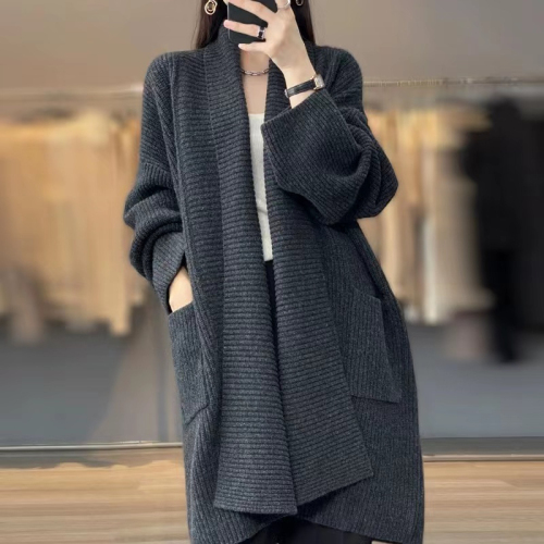 South Korea Dongdaemun  Autumn and Winter Loose Waisted Mid-Length Knitted Dress Women's Autumn and Winter Western Style Sweater Dress