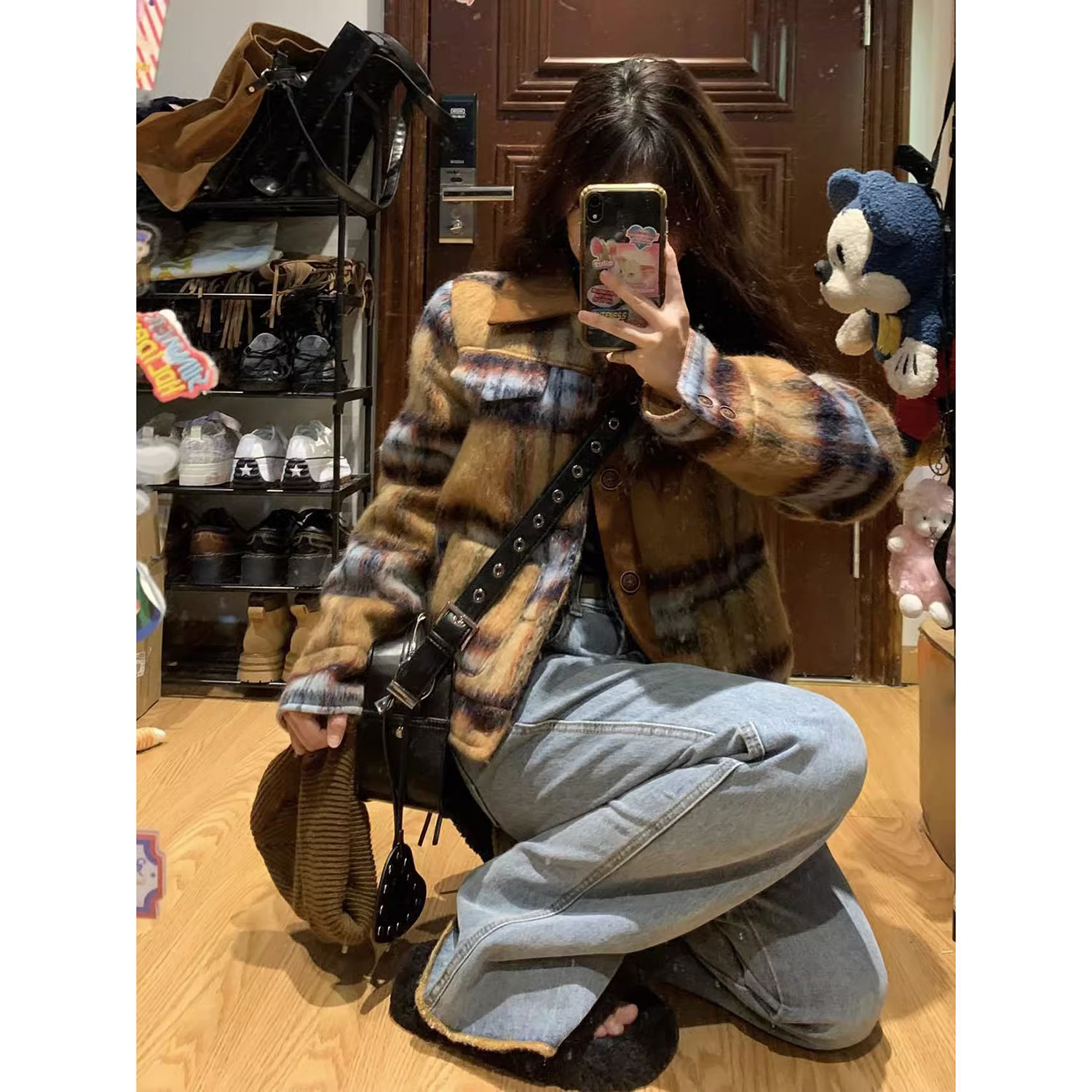 Xiaoxiangfeng Jacket Women's Autumn and Winter Design Niche Jacket Gentle Lazy Style Pattern Short Thickened Padded Top