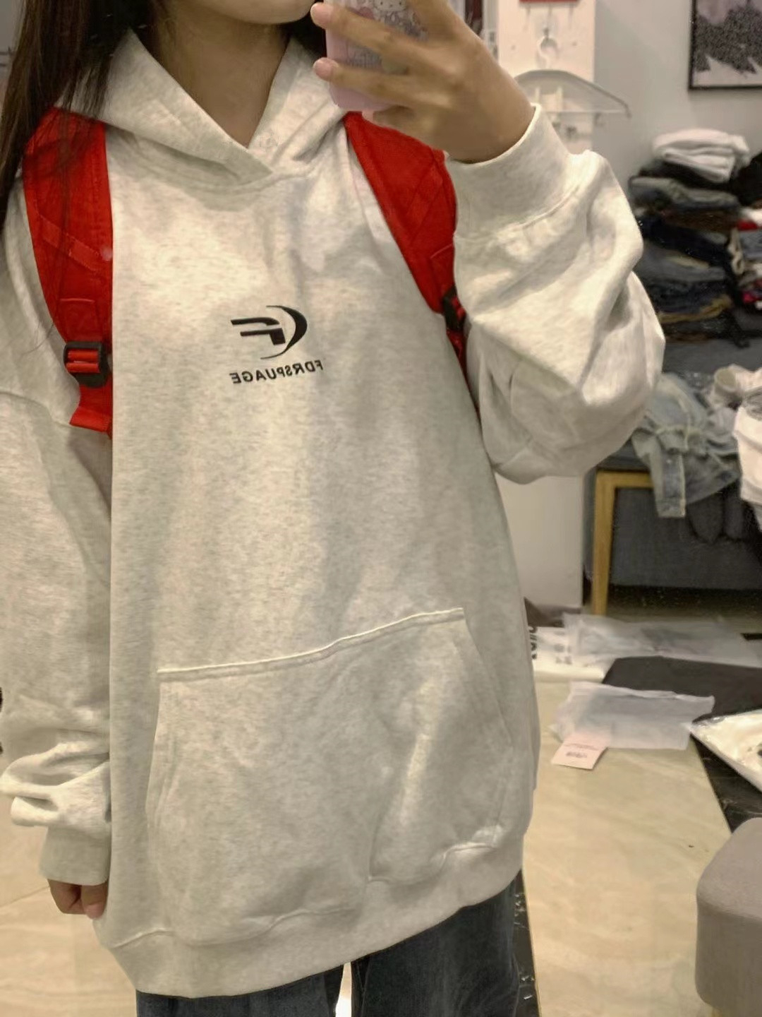 CVC cotton pasta wool Chinese cotton composite/milk silk 320g silver fox velvet 400g front printed hooded sweatshirt for women