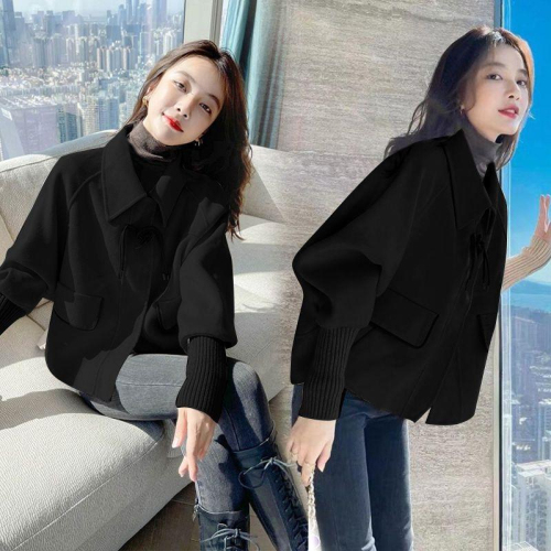 Autumn and winter woolen coat  new small winter women's thickened high-end small fragrant style short coat for women