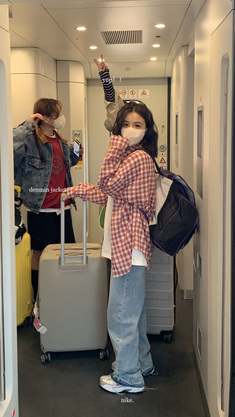 原版面料，品質高於同行紅色格子長袖襯衫上衣女寬鬆外套
