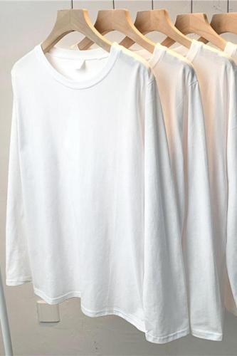 Official image: Loose long-sleeve T-shirt for men and women, regular shoulder top