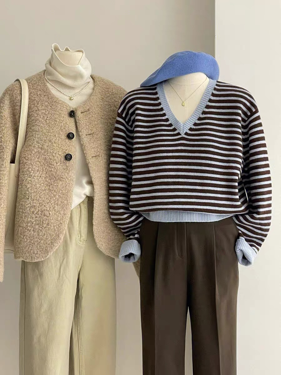 韓劇女主小香短款外套羊羔軟糯奶系減齡小個子奶茶色春秋季