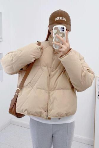 Down cotton coat for women winter short style ins Korean style loose cotton coat light and thin Korean style bread coat ins cotton coat