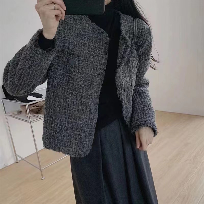秋冬大碼小香風外套高級感小個子粗花呢氣質短款上衣M-4XL200斤