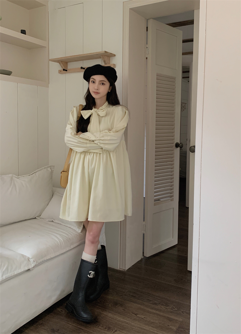 實拍  精緻女孩~~系帶蝴蝶結娃娃連衣裙