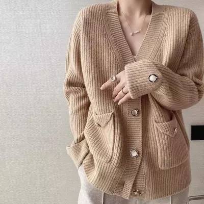 Korean style new autumn and winter women's European sweater cardigan sweater women's knitted jacket women's trendy