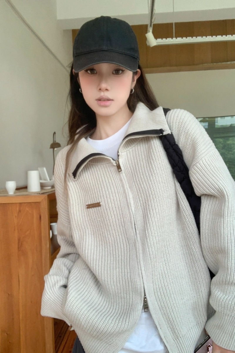 日系復古寬鬆慵懶風毛衣女2023新款秋冬季設計感針織開衫外套春秋