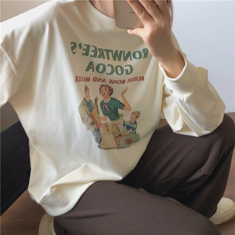 秋裝薄款衛衣女大碼 後包領 拉肩線 M-XXXL