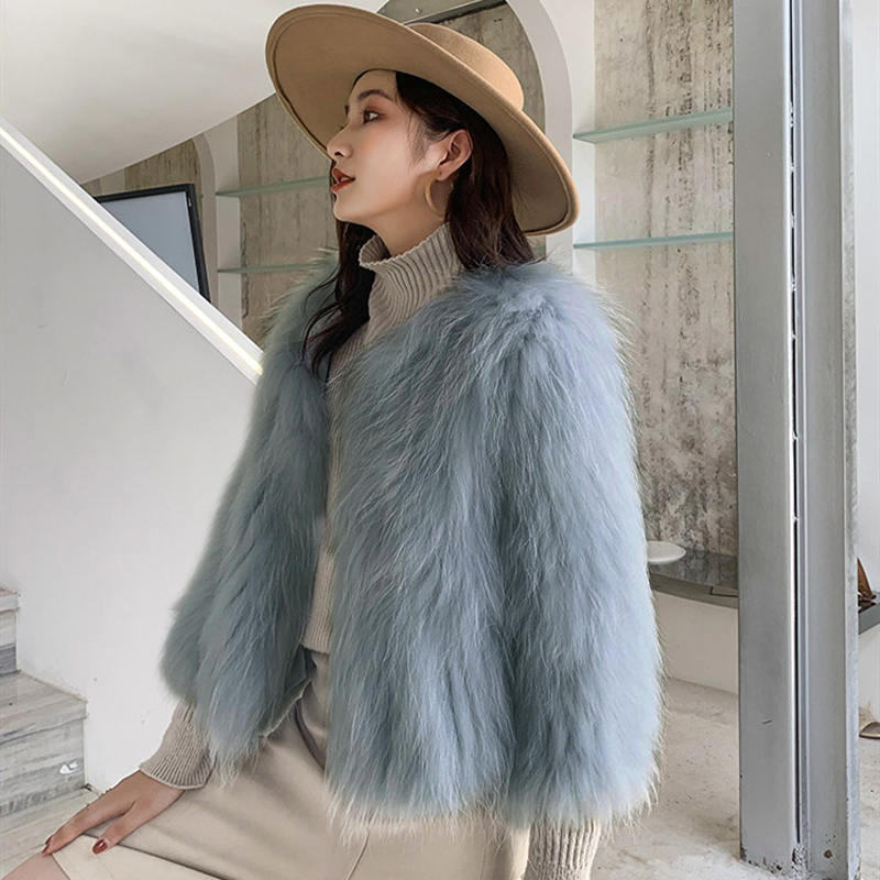 Korean version of fur women 2023 winter new imitation raccoon fur net celebrity fur short style slimming versatile coat trendy