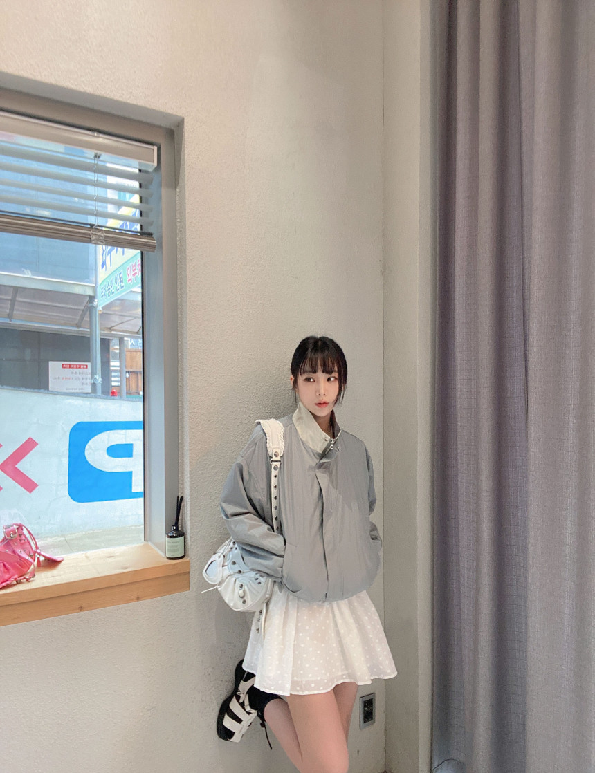 韓國chic秋季新款復古拼接撞色薄款長袖外套女寬鬆休閒開衫