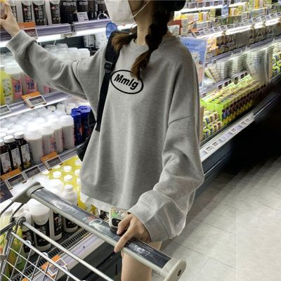 Harajuku BF thickened velvet pullover round neck sweatshirt for female students salt loose top autumn and winter coat lazy style