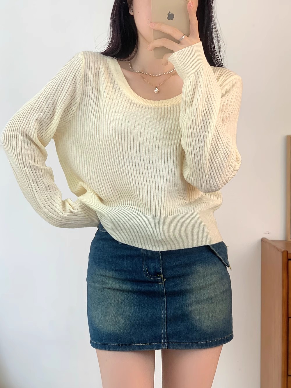 粉色針織衫毛衣女2023早秋新款設計感小眾寬鬆百搭長袖短款上衣潮