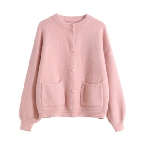 Cream cheese powder~ Gentle and sweet sweater jacket, cute lantern sleeves, soft and waxy cardigan in five colors