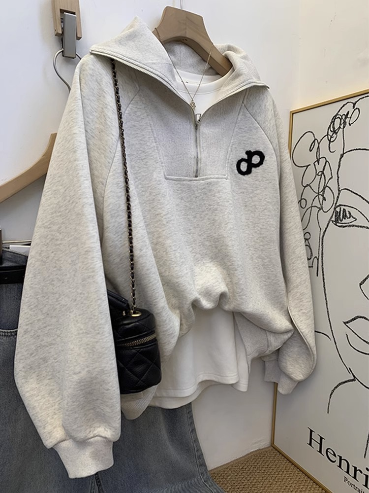 首發華棉復銀狐絨380克後包領大碼女裝加絨加厚衛衣女