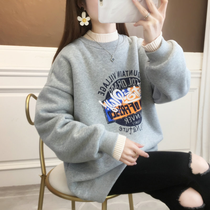 首發實拍華棉複合貝貝絨 半高領衛衣女加絨加厚
