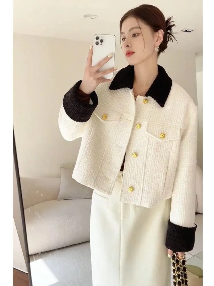 春秋季白色小香風外套女小個子法式復古氣質名媛高級感短款上衣潮