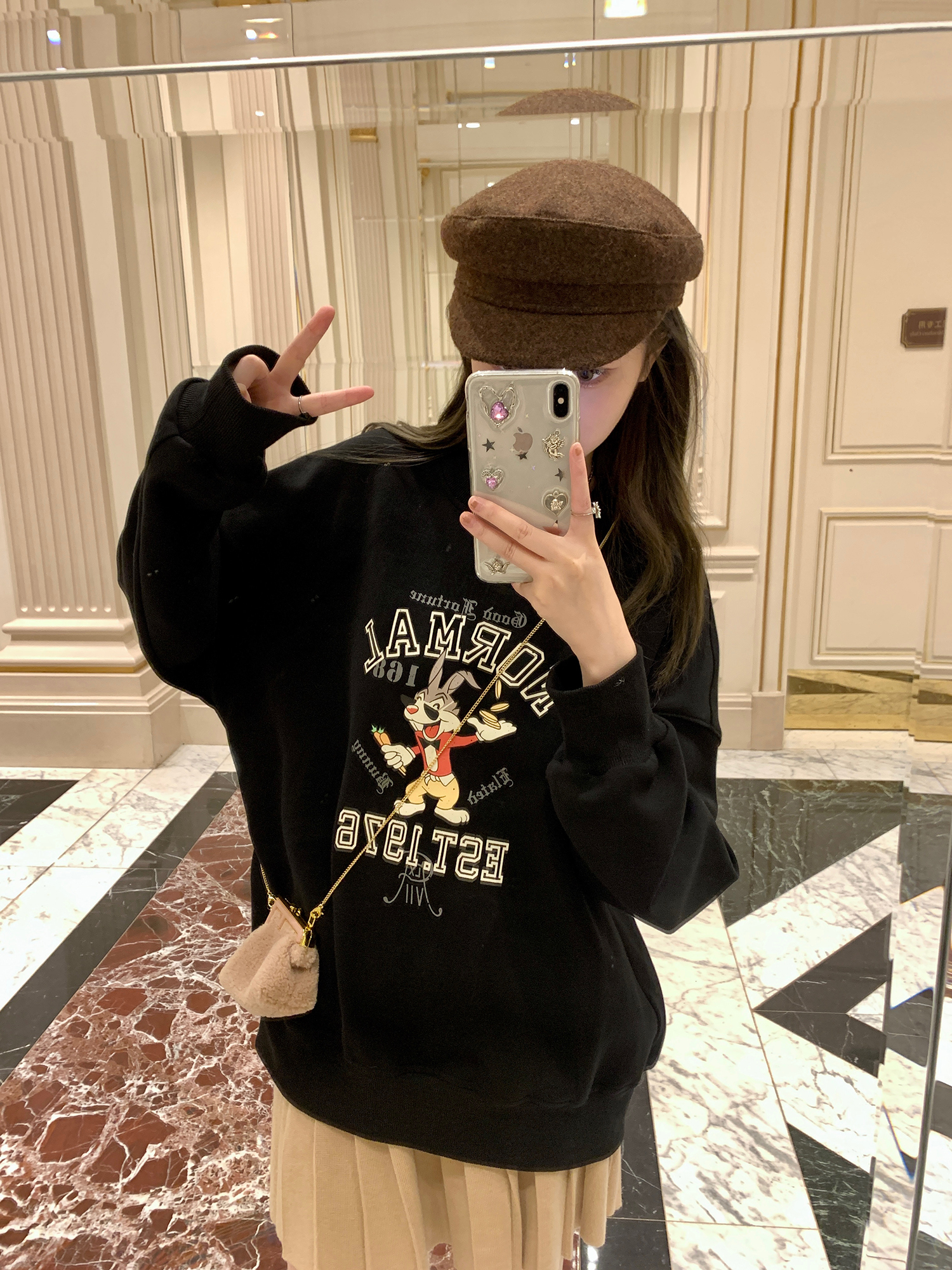 2023華棉複合薄款310克/加絨410克 秋冬裝衛衣女印花寬鬆大碼