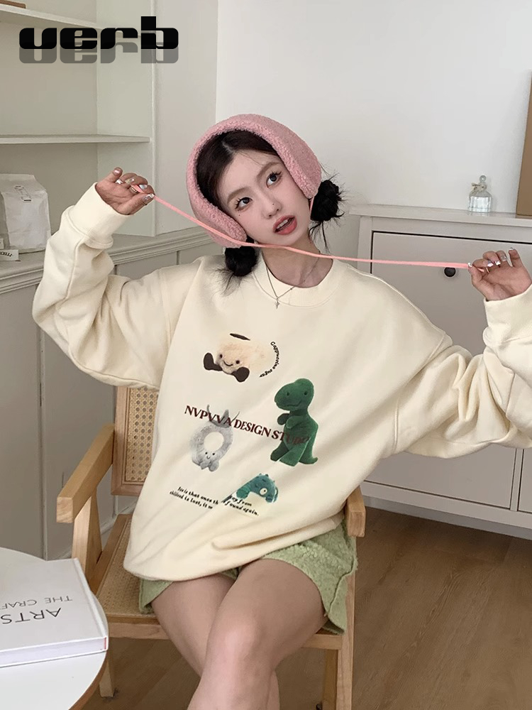 官圖  秋裝薄款衛衣女大碼 後包領 拉肩線 M-XXXL