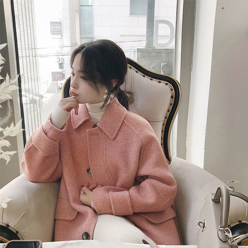 Hepburn style woolen coat women's mid-length 2023 popular high-end college style woolen coat winter