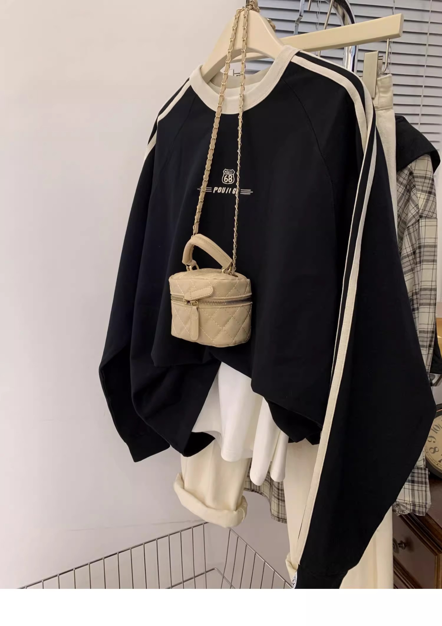 首發華棉復牛奶絲310克特大碼300斤後包領刺繡薄款衛衣女