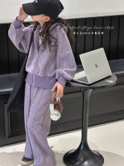 Bora Korean children's clothing girls sports suit 2023 new style children's two-piece set medium and large children's autumn clothing