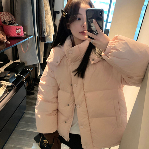 Breathing Pink Down Cotton Jacket Women's Short  New Korean Style Small Cotton Clothes Bread Jacket Winter