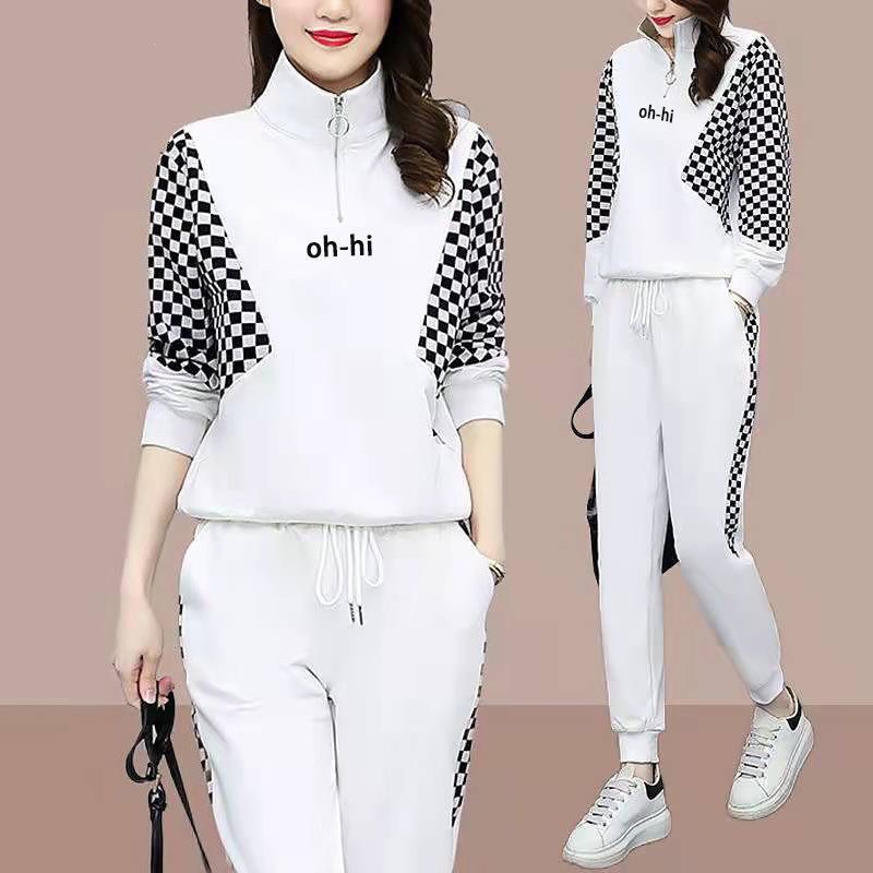 Sportswear suit spring and autumn 2023 new age-reducing western-style women's fashion loose casual two-piece set
