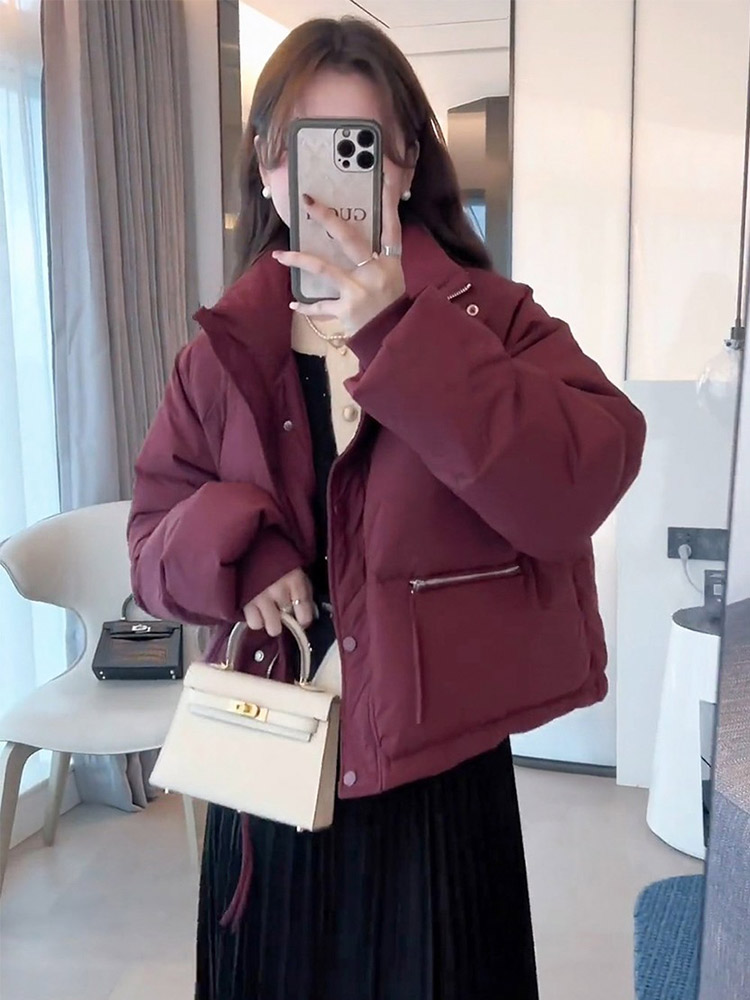 2023冬季新款韓版羽絨棉服女短款立領小個子加厚時尚外套麵包服潮