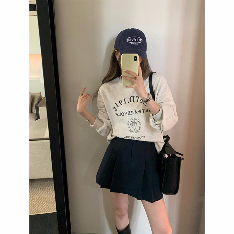 2023年新款時尚學生裝 秋裝薄款衛衣女大碼 後包領 拉肩線 M-XXXL