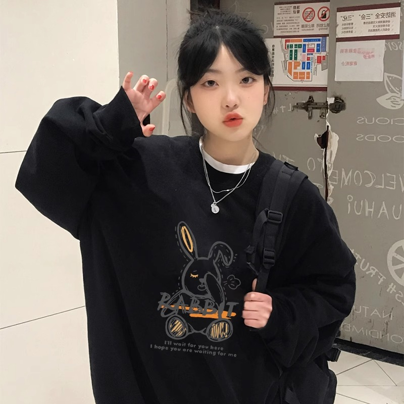 防棉華棉複合牛奶絲300克/銀狐絨400克圓領衛衣女