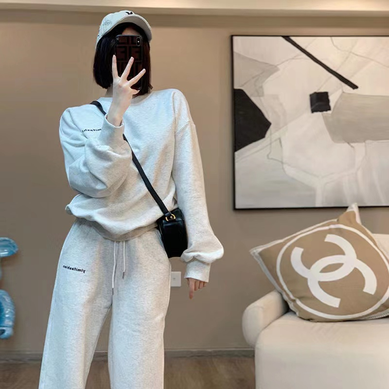 鹽系運動休閒套裝女冬新款寬鬆洋氣減齡高級感衛衣兩件套