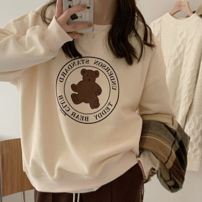 Harajuku BF thickened velvet pullover round neck sweatshirt for female students salt loose top autumn and winter coat lazy style
